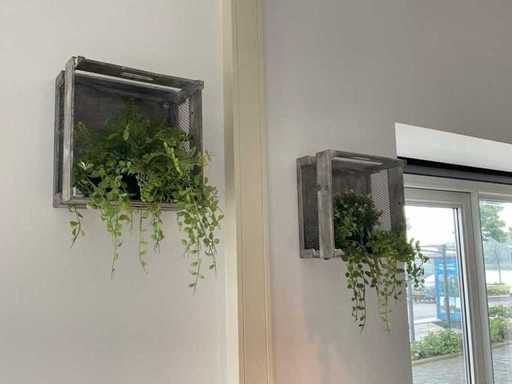 Wandrek met kunstplant (2x)