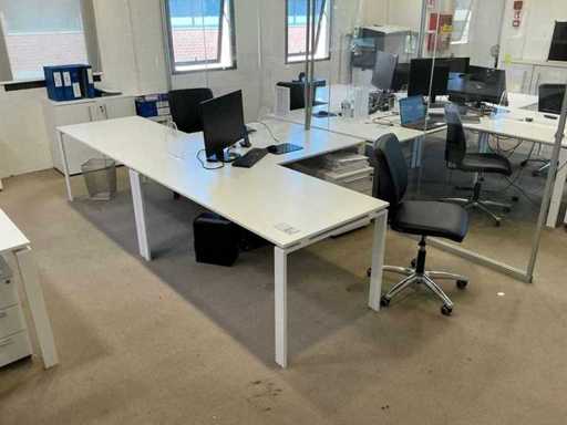 Poste de travail double bureau