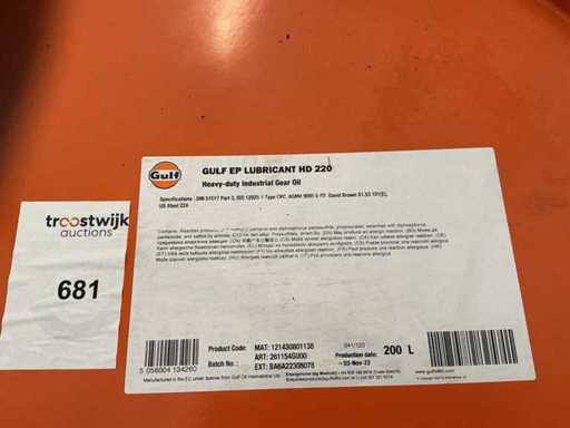 Gulf,EP Lubricant HD 220 Olie/inhoud 200liter