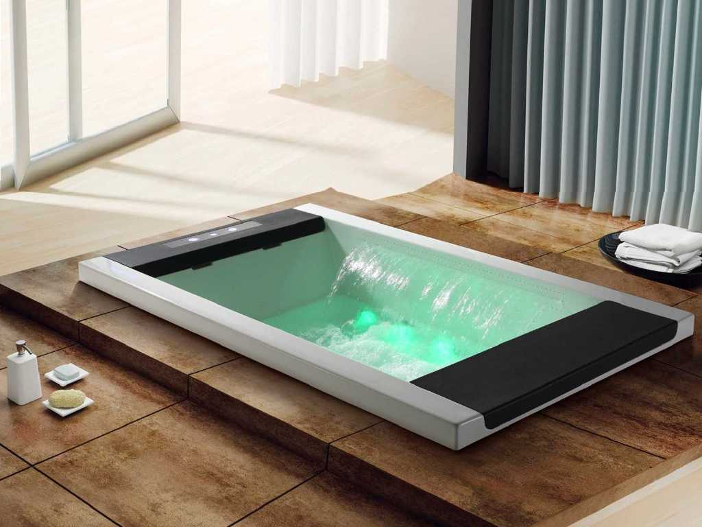 Luxury wellness2-persoons inbouw massagebad met waterval