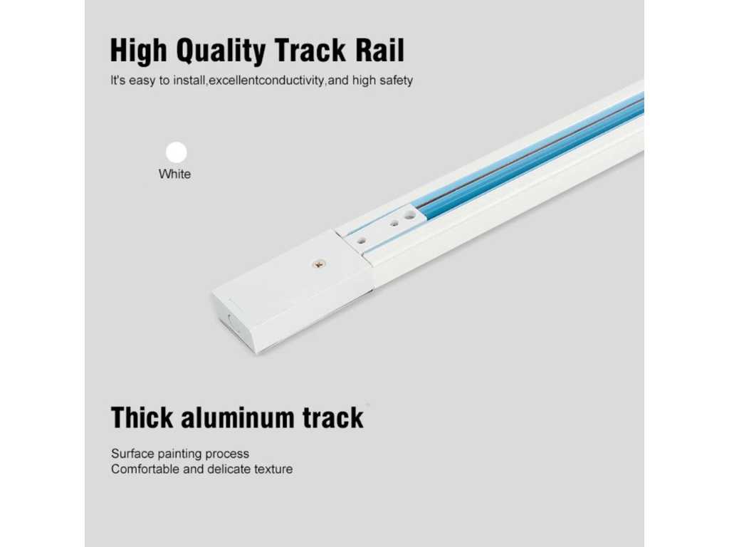10 x Monophase rail - 1 meter (white)