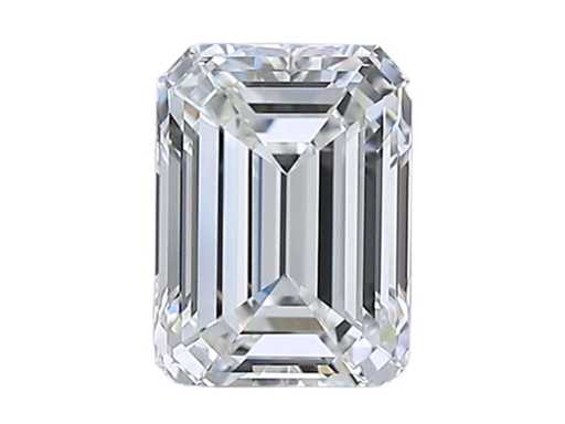 Natural Diamond 1.03 carat 2EX, TOP color G, TOP clarity IF in emerald cut.