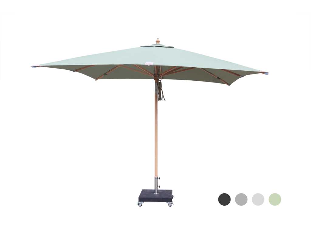 1 x Parasol 2,5m hout - Lichtgroen - Zonder parasolvoet