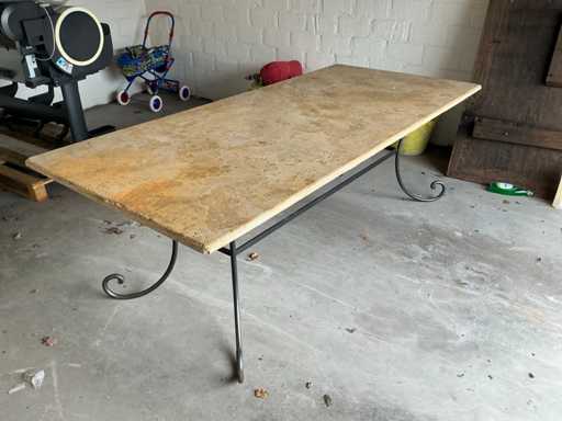 Natural stone garden table