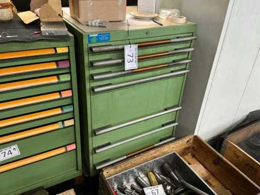 Drawer cabinet including tools