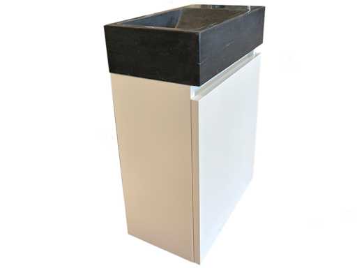 Mawialux onderkast met fontein voor toilet met natuursteen wastafel