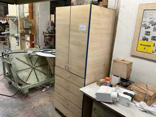 Workshop cabinet with contents