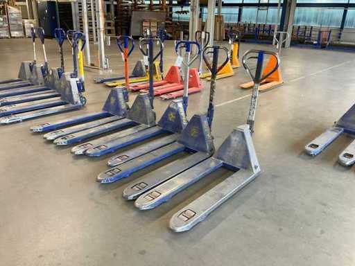 STÖCKLIN - Lots of hydraulic hand pallet trucks (5x)