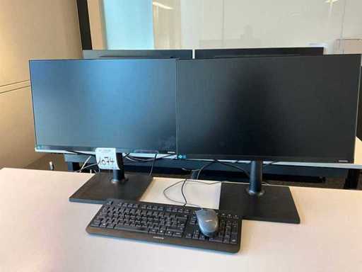 Samsung 2 monitors with keyboard and mouse