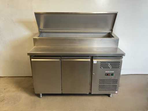 GGMgastro - ZBS157 - Table de préparation ECO - 1360mm - 2 portes - pour 7x GN 1/3