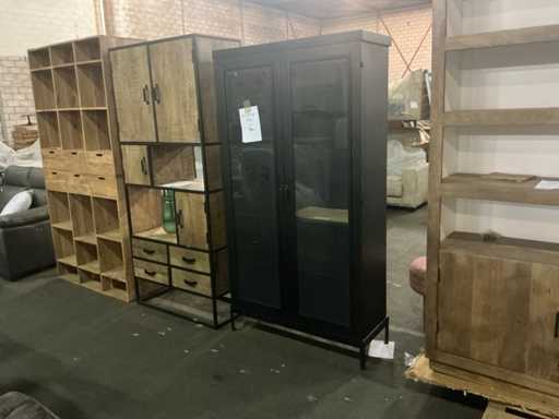 Giga Furniture Store Metal Black 8820394 Display Cabinet