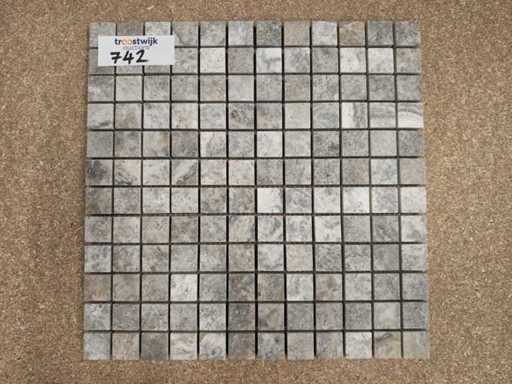 Grigio en travertin en pierre naturelle 30,5x30,5 cm Mosaïque 14 pièces