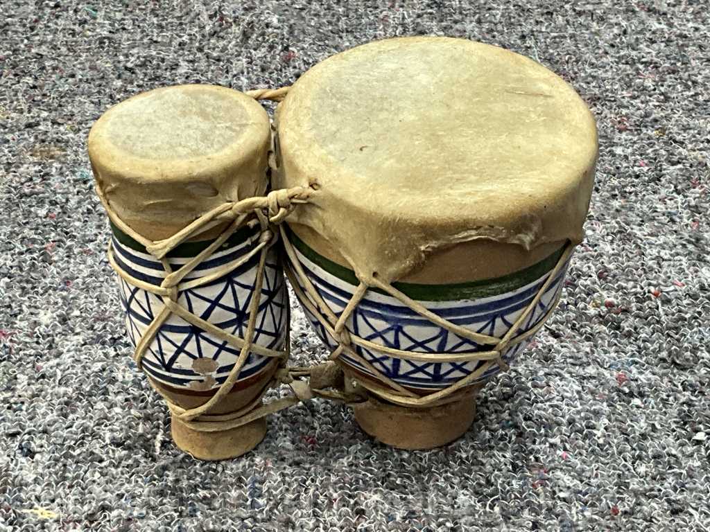 Authentieke mini djembe, tot afm plm 17 x 12 x 14cm