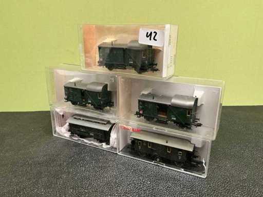 Fleischmann 3x 5301 / 5059 / 5368 wagon modèle (5x)