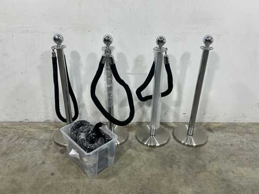 Barrier post with cord (4x)