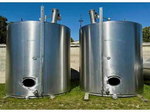 ALFA LAVAL  Cuve inox fond plat incliné de stockage alimentaire 178 HL Vendue à l’unité
