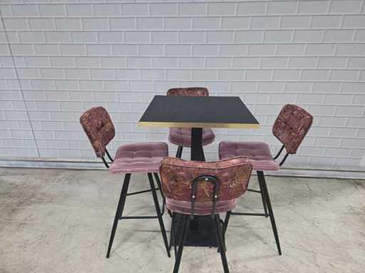 Bartisch-Set bestehend aus 1 Tisch und 4 Hockern