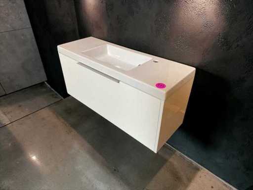 Sanijura shallow design vanity unit 100x35cm