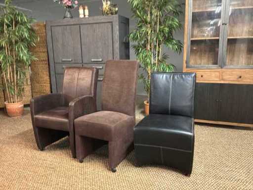 Verrijdbare Eetkamerstoel (3x)