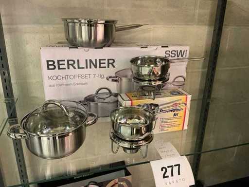 SSW Berliner 7-piece Cooking pot set + sauce warmer
