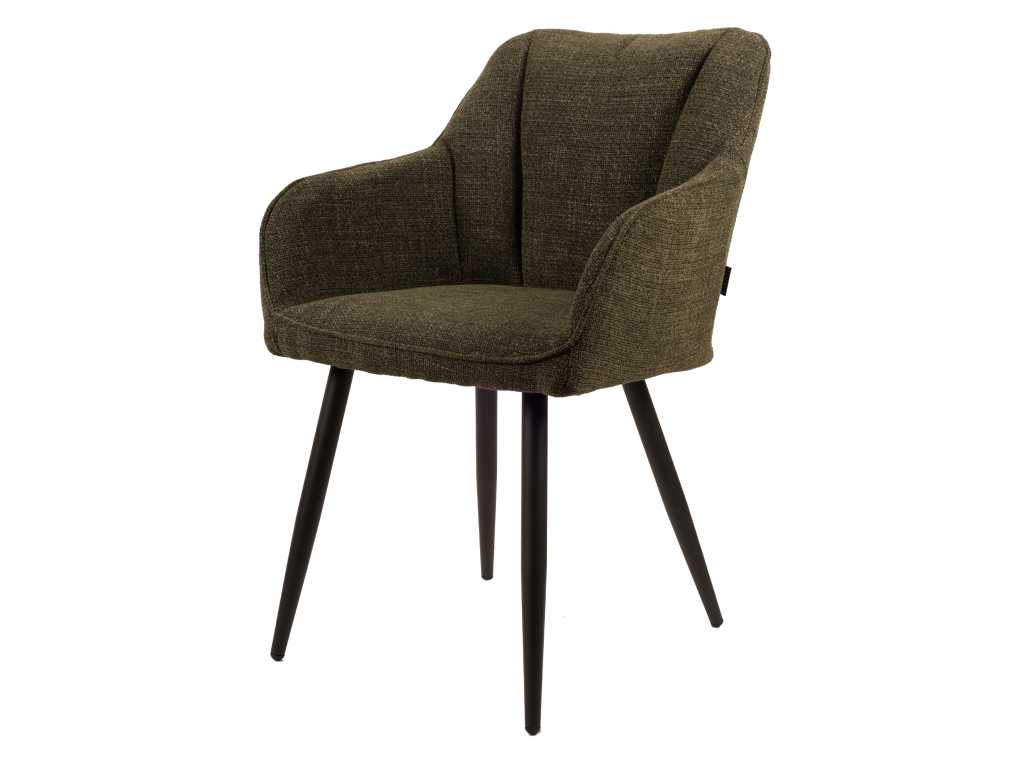 6x Design dining chair green weave