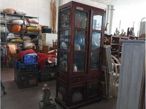 Cherry wood display cabinet with double door