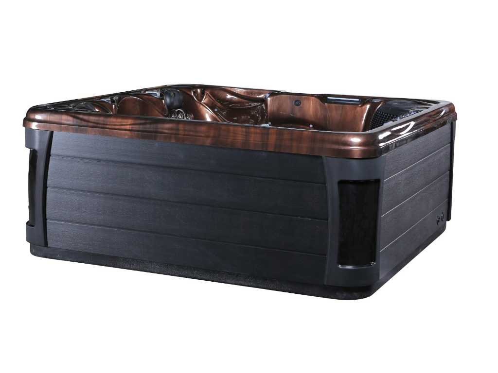 6 Persoons Outdoor Spa 230x230cm - Bruin / zwarte zijkant - incl. wifi