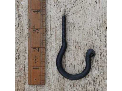 (350x) Kapstok schroefhaak - 8.5 cm - zwart