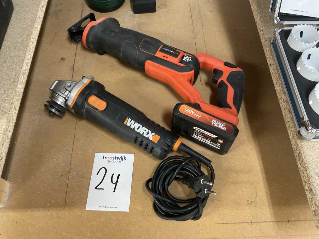 Reciprocating saw and angle grinder