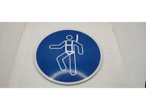 Shield - "Use safety harness" - round - D = 20cm (10x)
