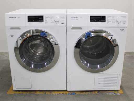 Miele W1 PowerWash 2.0 Machine à laver & Miele T1 SteamFinish & Sèche-linge Écologique