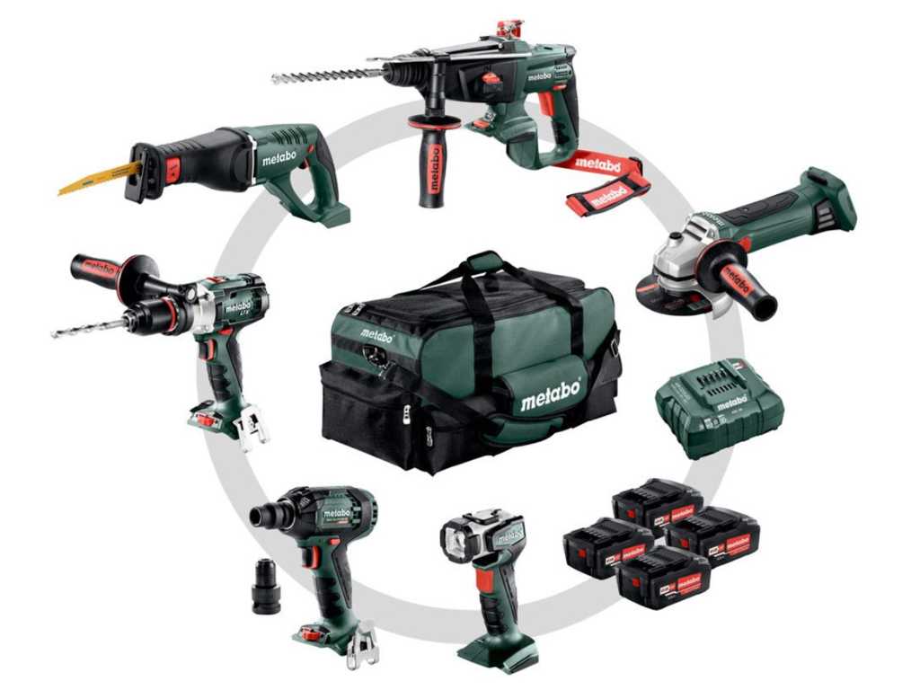 Metabo - battery combo set 5 - machines and work light