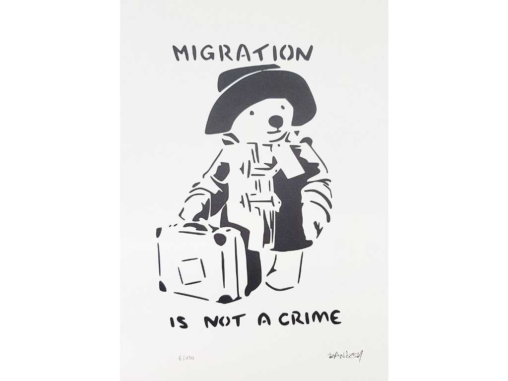 Banksy (Born in 1974), based on - Migration is not a crime