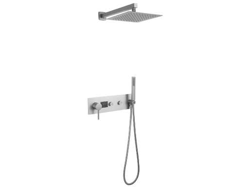 Mawialux Douche à effet pluie encastrable - affichage numérique - acier inoxydable 