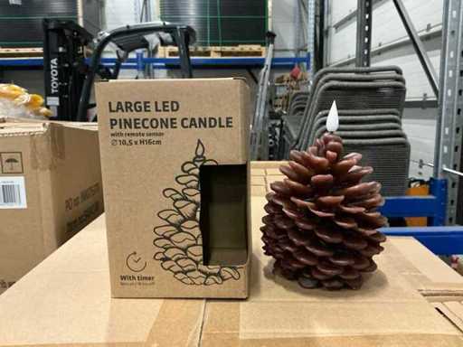 Lot LED Candle pine cone D10.5/H16cm brown (144x)