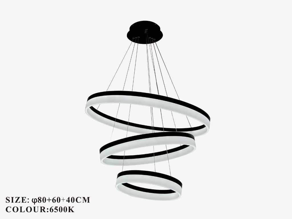 Kroonluchters LED - 3 kleuren - afstandsbediening - Dimbaar - Art.nr. (P7061/40+60+80)