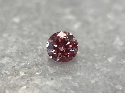 Roze diamant - 0.19 carat briljant geslepen diamant