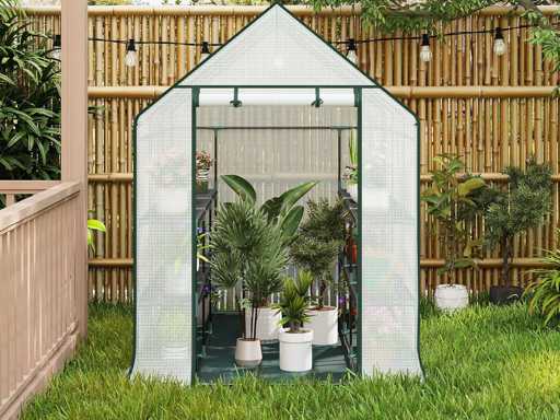 PE Garden Kas voor Groenten met Deur, Wit,