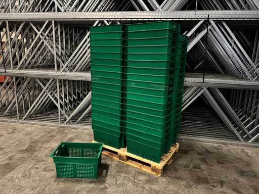 Allibert – skrzynia 60x40x30cm, układalna i stabilna (50x)