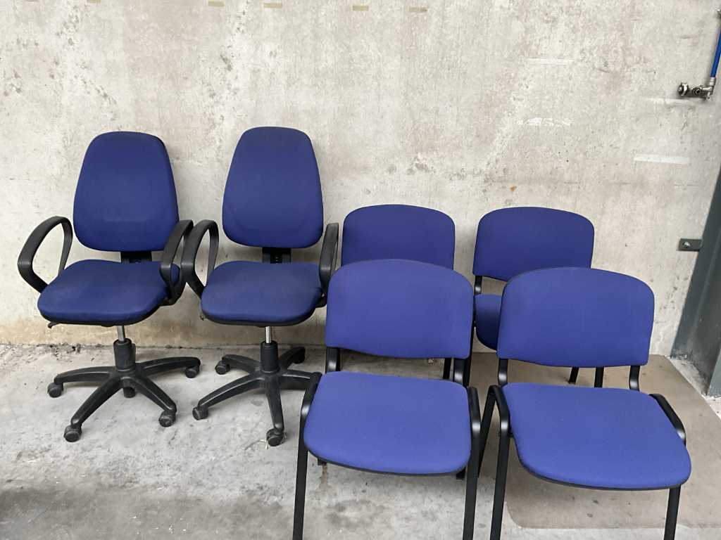 Sedia da ufficio (2 pezzi) + sedie (4 pezzi)