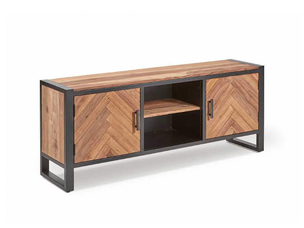 Mounted TV cabinet ALICANTE 150 cm in solid wood