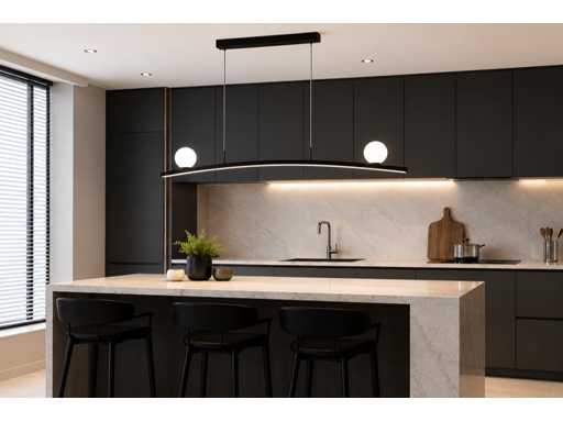 LED Pendant Light 28W – 4000K Neutral White - Black – IP20 – INVICTA-28