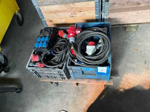 Partij kabel en krachtstroom verdeelblok