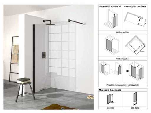Hüppe 900 8P1106 087 321 Begehbare Duschkabine