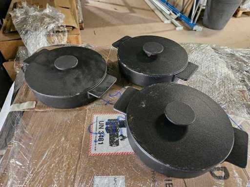 3x Serax - Surface - Chaudron en fonte noire 3cm