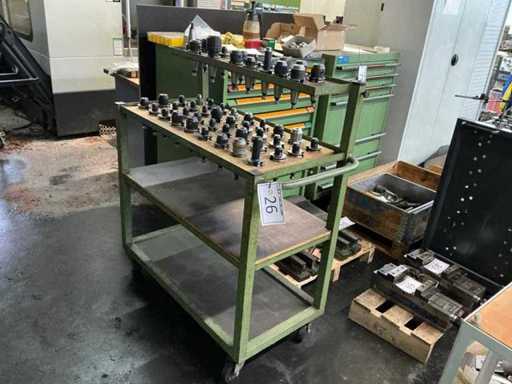 SK40 tool holder range including shelf transport trolley