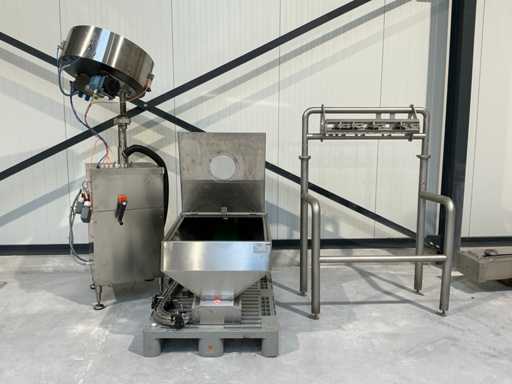 Disassembled cap packing line