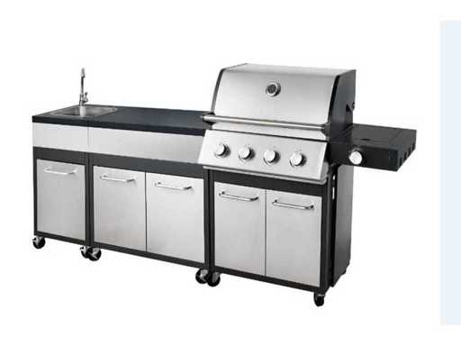 Bucătărie exterioară pentru grătar pe gaz, oțel inoxidabil