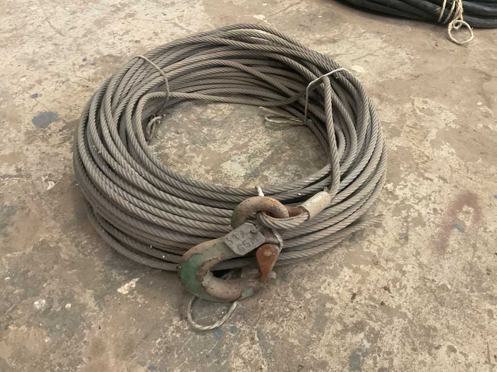 Câble en acier de 65 mètres avec crochet de levage