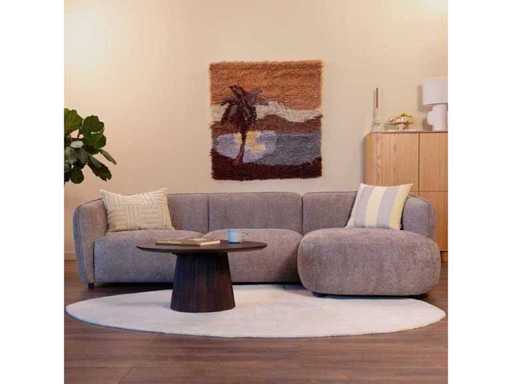 fonQ - Rozciągnięta sofa w narożniku po lewej - piaskowa żółta - zestaw sofy